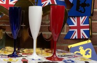 Elite Premium 6.6oz Polycarbonate Red, White & Blue Champagne Glasses